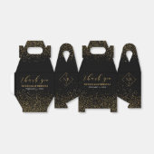 Modern Black Gold Monogram Elegant Wedding Bedankdoosjes (Uitgevouwen)