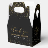 Modern Black Gold Monogram Elegant Wedding Bedankdoosjes (Geopend)
