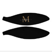 Modern Black Gold Monogram Feminine Girly Script Basketbal (Panelen)