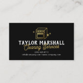 Modern Black Gold Oven Cleaning Service Visitekaartje (Voorkant)