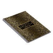 Modern Black & Gold  Paisley Pattern Notitieboek (Rechterzijde)