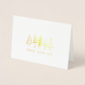 Modern Black & Gold Peace Love Joy kerstbomen Folie Kaarten (Voorkant)