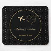 Modern Black Gold Personalized Weddenscript Muismat (Voorkant)