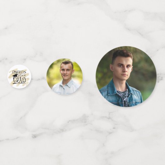 Modern Black Gold Photo Congrates Afstudeerder op  Confetti (Voorkanten)