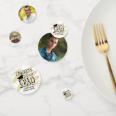 Modern Black Gold Photo Congrates Afstudeerder op  Confetti (Groep)