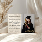 Modern Black & Gold Photo Graduation Party  Kaart