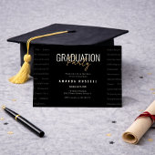Modern Black & Gold Photo Graduation Party  Kaart