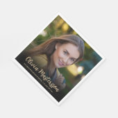 Modern Black Gold Photo Graduparty Servet (Hoek)