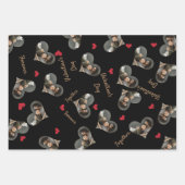 Modern Black Gold Photo Valentijn Love Script Name Inpakpapier Vel (Voorkant)