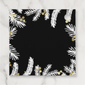 Modern Black & Gold Pine and Berries Holiday Bedankjes Labels (Achterkant)