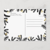 Modern Black & Gold Pine and Berries Holiday Feestdagenkaart (Achterkant)