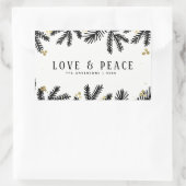 Modern Black & Gold Pine and Berries Holiday Rechthoekige Sticker (Tas)
