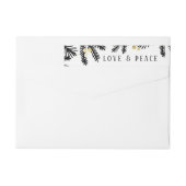 Modern Black & Gold Pine en Berries Adres label (Achterkant)