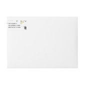 Modern Black & Gold Pine en Berries Adres label (Voorkant)