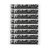 Modern Black & Gold Pine en Berries Adres label (Vel)