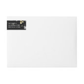 Modern Black & Gold Pine en Berries Adres label (Voorkant)