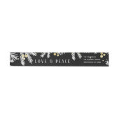 Modern Black & Gold Pine en Berries Adres label (Individueel)