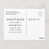 Modern Black Gold Pineapple Photo Save the Date Briefkaart (Achterkant)