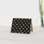 Modern Black & Gold Polka Dots Weddenschap Harteli Bedankkaart (Achterkant)