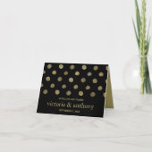 Modern Black & Gold Polka Dots Weddenschap Harteli Bedankkaart (Voorkant)