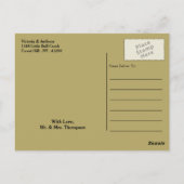 Modern Black & Gold Polka Dots Weddenschap Harteli Briefkaart (Achterkant)