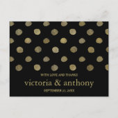Modern Black & Gold Polka Dots Weddenschap Harteli Briefkaart (Voorkant)