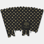 Modern Black & Gold Polka Dots Wedding Bedankdoosjes (Ongevouwen)