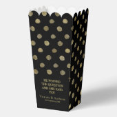 Modern Black & Gold Polka Dots Wedding Bedankdoosjes (Voorkant)