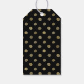 Modern Black & Gold Polka Dots Wedding Favor Cadeaulabel (Achterkant)