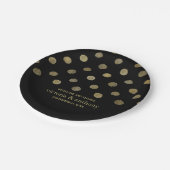Modern Black & Gold Polka Dots Wedding Papieren Bordje (Gekanteld)