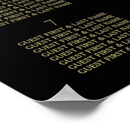 Modern Black & Gold Polka-weddenschappen Poster (Hoek)