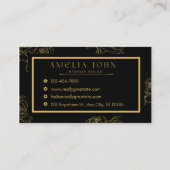 Modern Black Gold Professional Business Card Visitekaartje (Achterkant)