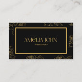 Modern Black Gold Professional Business Card Visitekaartje (Voorkant)