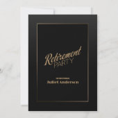 Modern Black Gold Retirement Party Kaart (Achterkant)