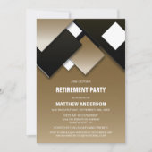Modern Black Gold Retirement Party Kaart (Voorkant)