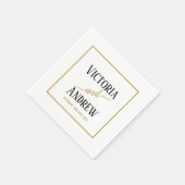 Modern Black Gold Script Minimal Wedding Servet (Hoek)