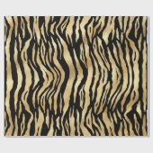 Modern Black Gold Shimmer Tiger Stripes Birthday Cadeaupapier (Vlak)
