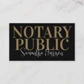 Modern Black Gold Simple Mobile Notary Loing Agent Visitekaartje (Voorkant)