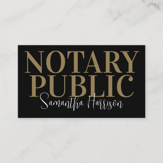 Modern Black Gold Simple Mobile Notary Loing Agent Visitekaartje (Voorkant)