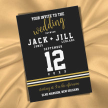 Modern Black Gold Sporty Wedding