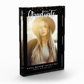 Modern Black Gold Stars Afstuderen Keepomwille Fotoblokken (Links)