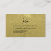 Modern Black & Gold Textured Wedding Rsvp Card Informatiekaartje (Voorkant)