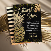 Modern Black Gold Tropical Pineappel Beach Party