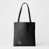Modern Black Gold Typografie Tote Bag (Voorkant)