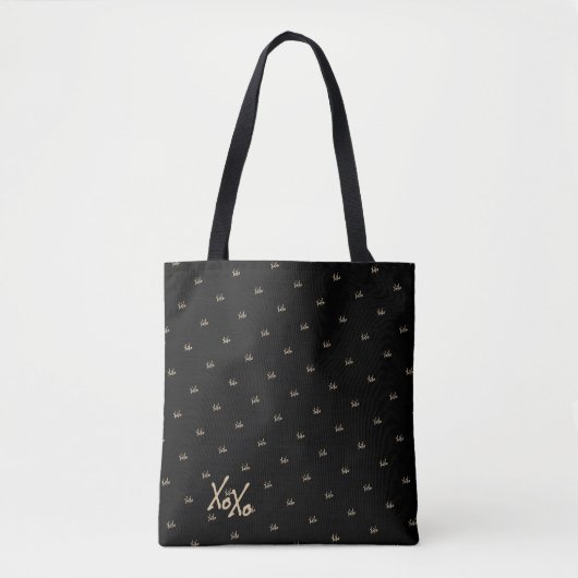 Modern Black Gold Typografie Tote Bag (Voorkant)