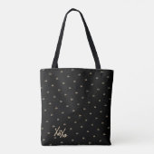 Modern Black Gold Typografie Tote Bag (Achterkant)