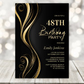 Modern Black Gold verjaardagsfeestje Kaart