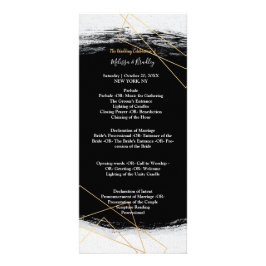 Modern Black & Gold Waterverf Ge-ceremony Program Reclamekaart