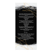 Modern Black & Gold Waterverf Ge-ceremony Program Reclamekaart (Achterkant)