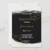 Modern Black & Gold Waterverf Geometr Verloving Kaart (Voorkant)